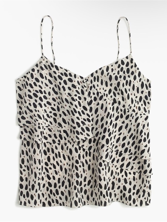 J. Crew Tops - J. Crew Ruffle Cami Tank Top Blouse Leopard Print Size 2